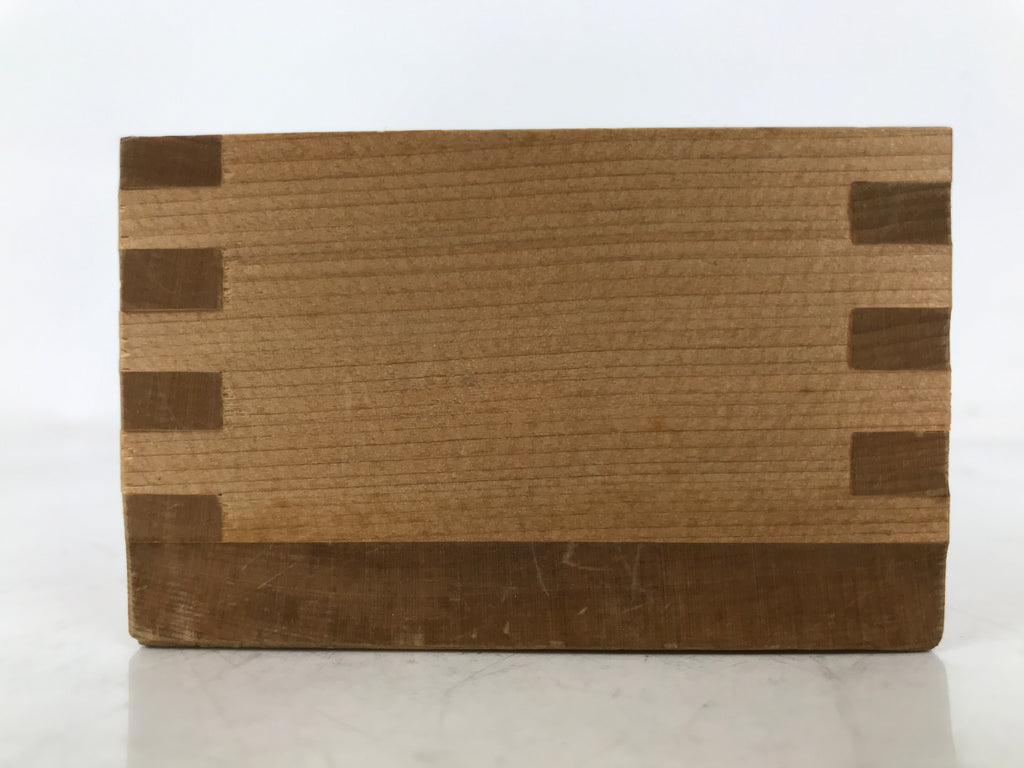 Japanese Miniature Wooden Measuring Cup Vtg Masu Decoration Kanji Marriage L417