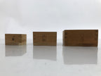 Japanese Miniature Wooden Measuring Cups Vtg Masu Decoration 3pc Set L325