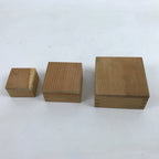 Japanese Miniature Wooden Measuring Cups Vtg Masu Decoration 3pc Set L325