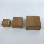 Japanese Miniature Wooden Measuring Cups Vtg Masu Decoration 3pc Set L325