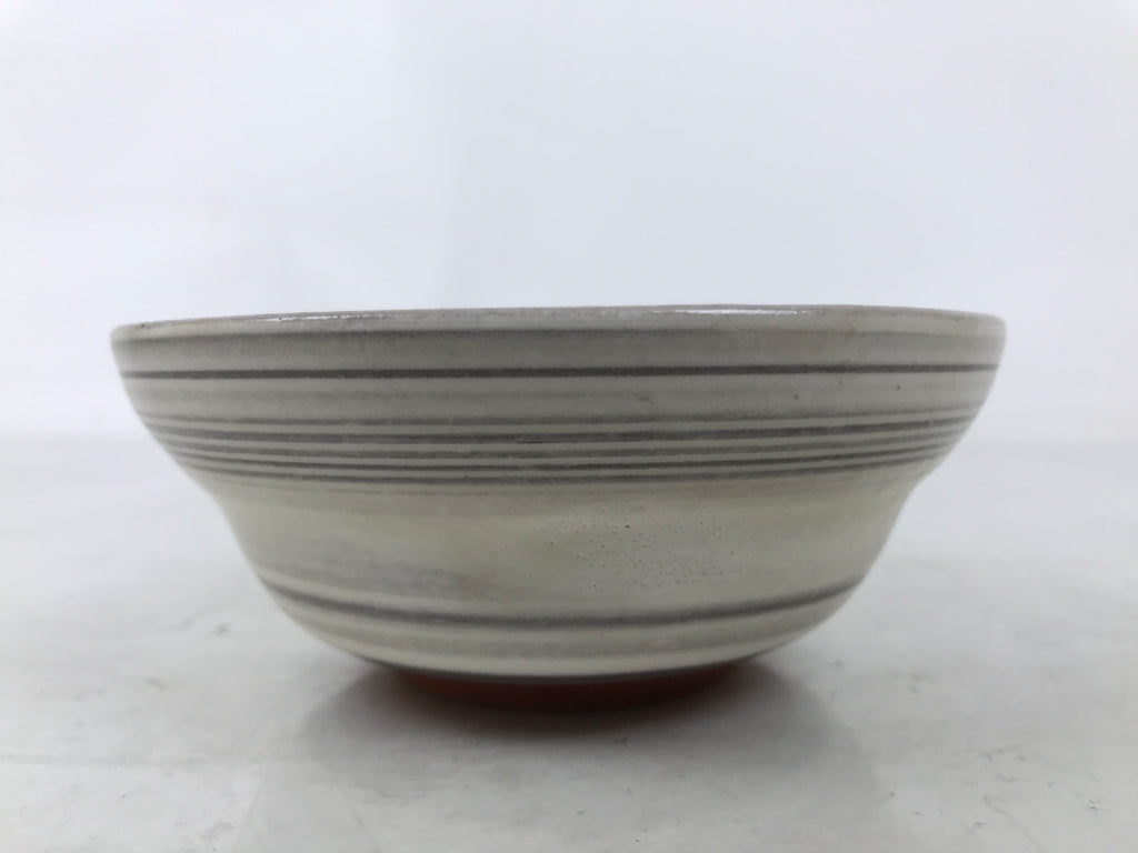 Japanese Mishima Ceramic Pottery Small Bowl Vtg Deep Kobachi White Gray Y423