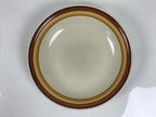 Japanese Miyoshi Stoneware Shallow Bowl Vtg Ceramic Pottery Yellow Brown Y540