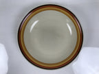 Japanese Miyoshi Stoneware Shallow Bowl Vtg Ceramic Pottery Yellow Brown Y543