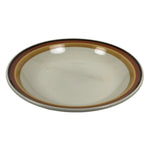 Japanese Miyoshi Stoneware Shallow Bowl Vtg Ceramic Pottery Yellow Brown Y543