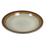 Japanese Miyoshi Stoneware Shallow Bowl Vtg Ceramic Pottery Yellow Brown Y544