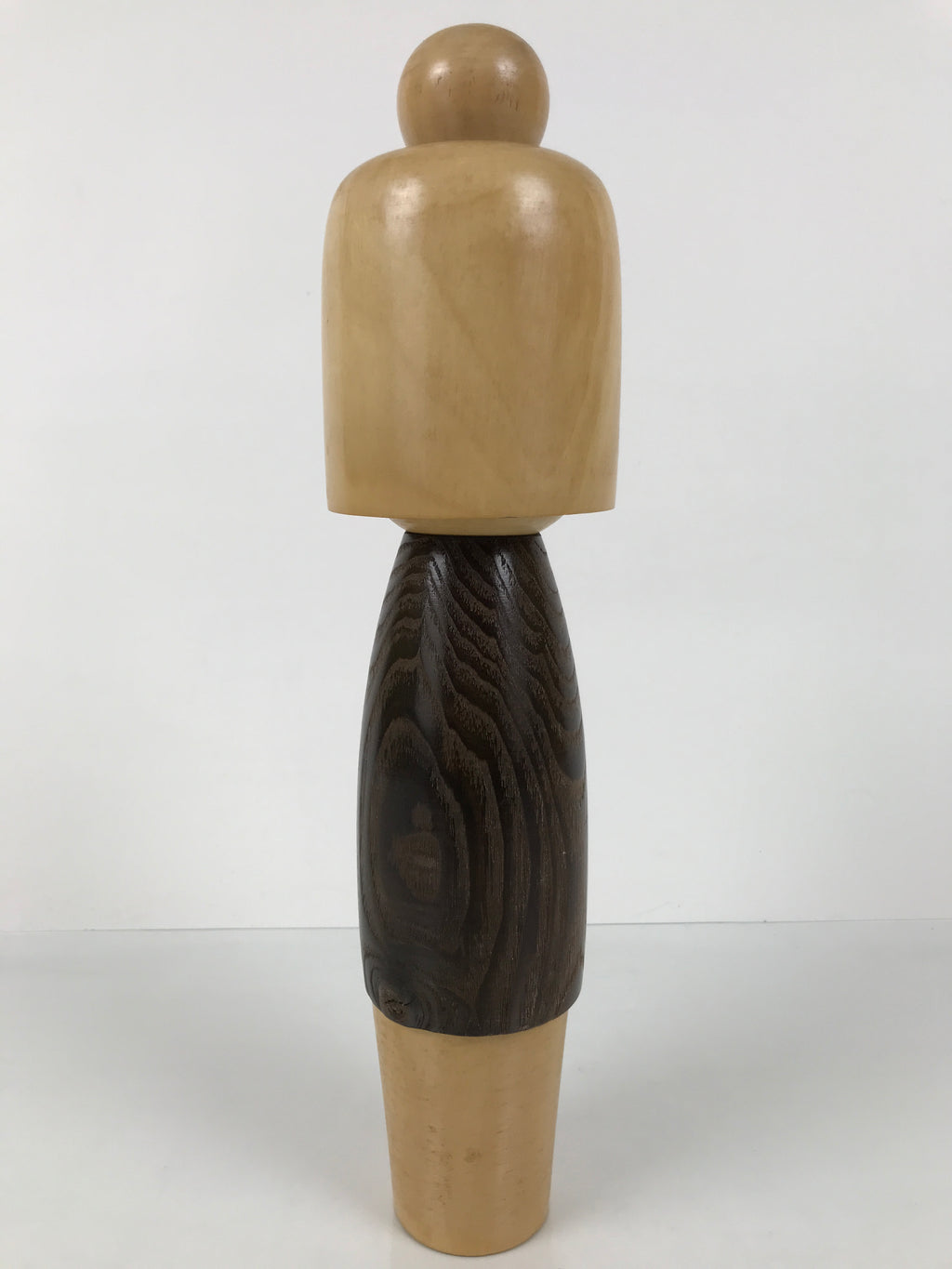 Japanese Modern Wooden Kokeshi Doll Vtg Black Red Plum Traditional Craft KF780