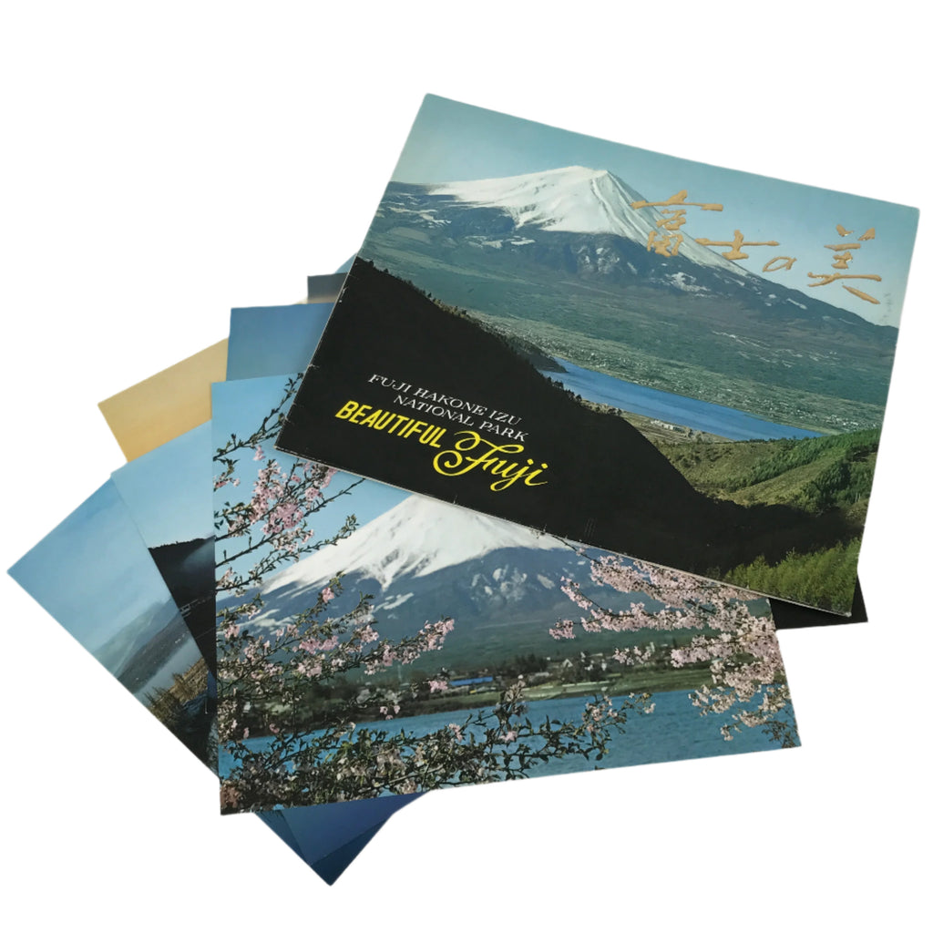 Japanese Mt Fuji Hakone Pictures Vtg Sakura Lake Kawaguchi 6 Pcs Set A687