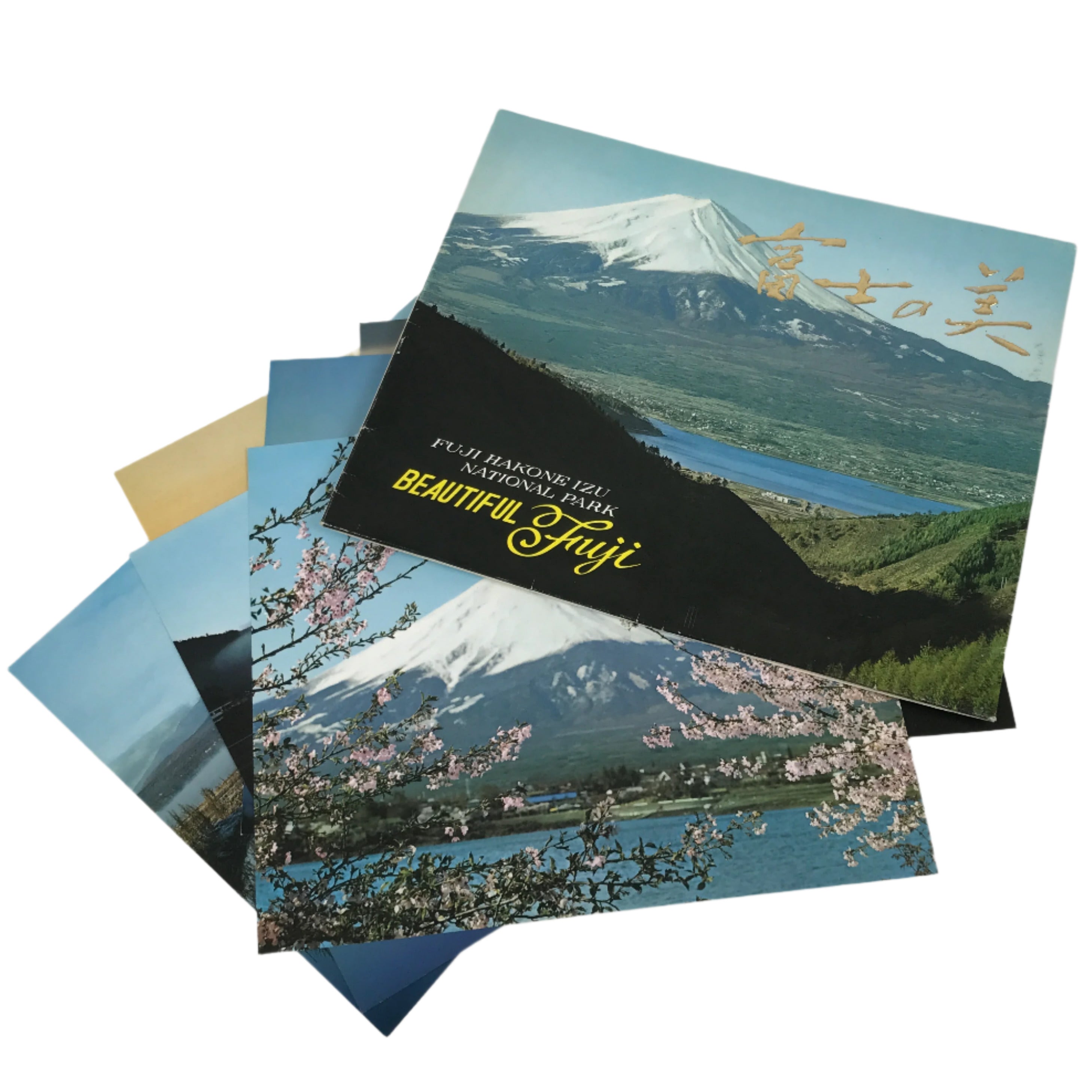 Japanese Mt Fuji Hakone Pictures Vtg Sakura Lake Kawaguchi 6 Pcs Set A687