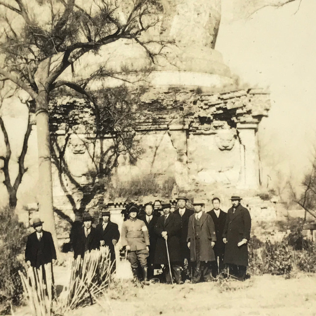 Japanese Mukden Lama Temple China Travel Group Photograph Vtg Sepia Tone PH189