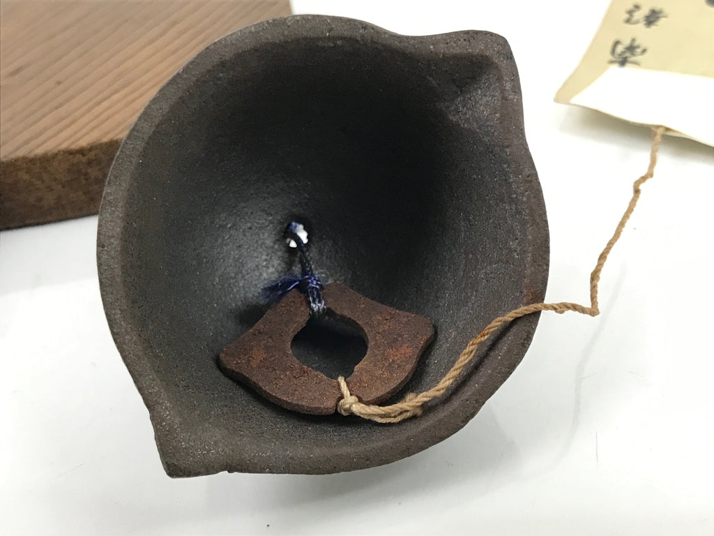 Japanese Nanbu Iron Furin Wind Chime Tetsurin Vtg Bell Wood Pufferfish DR531