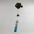 Japanese Nanbu Iron Furin Wind Chime Tetsurin Vtg Bell Wood Pufferfish DR531