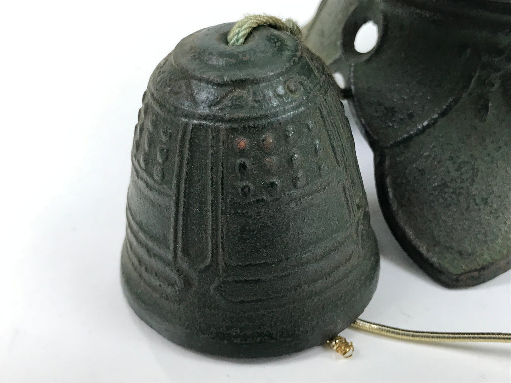 Japanese Nanbu Iron Furin Wind Chime Tetsurin Vtg Green Bell Toro Lantern DR532