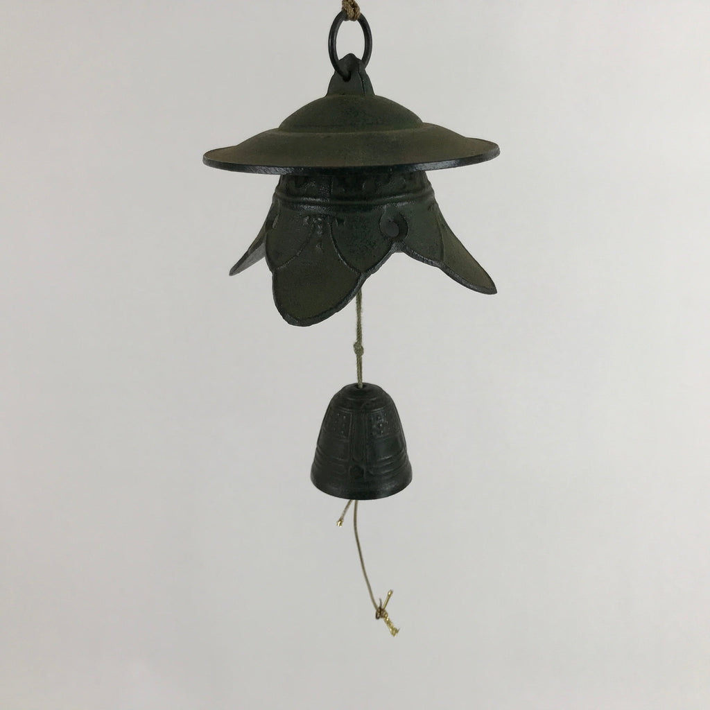 Japanese Nanbu Iron Furin Wind Chime Tetsurin Vtg Green Bell Toro Lantern DR532