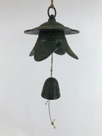Japanese Nanbu Iron Furin Wind Chime Tetsurin Vtg Green Bell Toro Lantern DR532