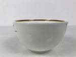 Japanese Narumi Porcelain Yunomi Teacup Pottery Vtg White Brown Gold Leaf TC613