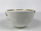 Japanese Narumi Porcelain Yunomi Teacup Pottery Vtg White Brown Gold Leaf TC617