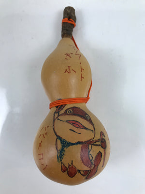 Japanese Natural Hyotan Gourd Illustrated Vtg Aqua Totto Gifu Lucky Charm G273