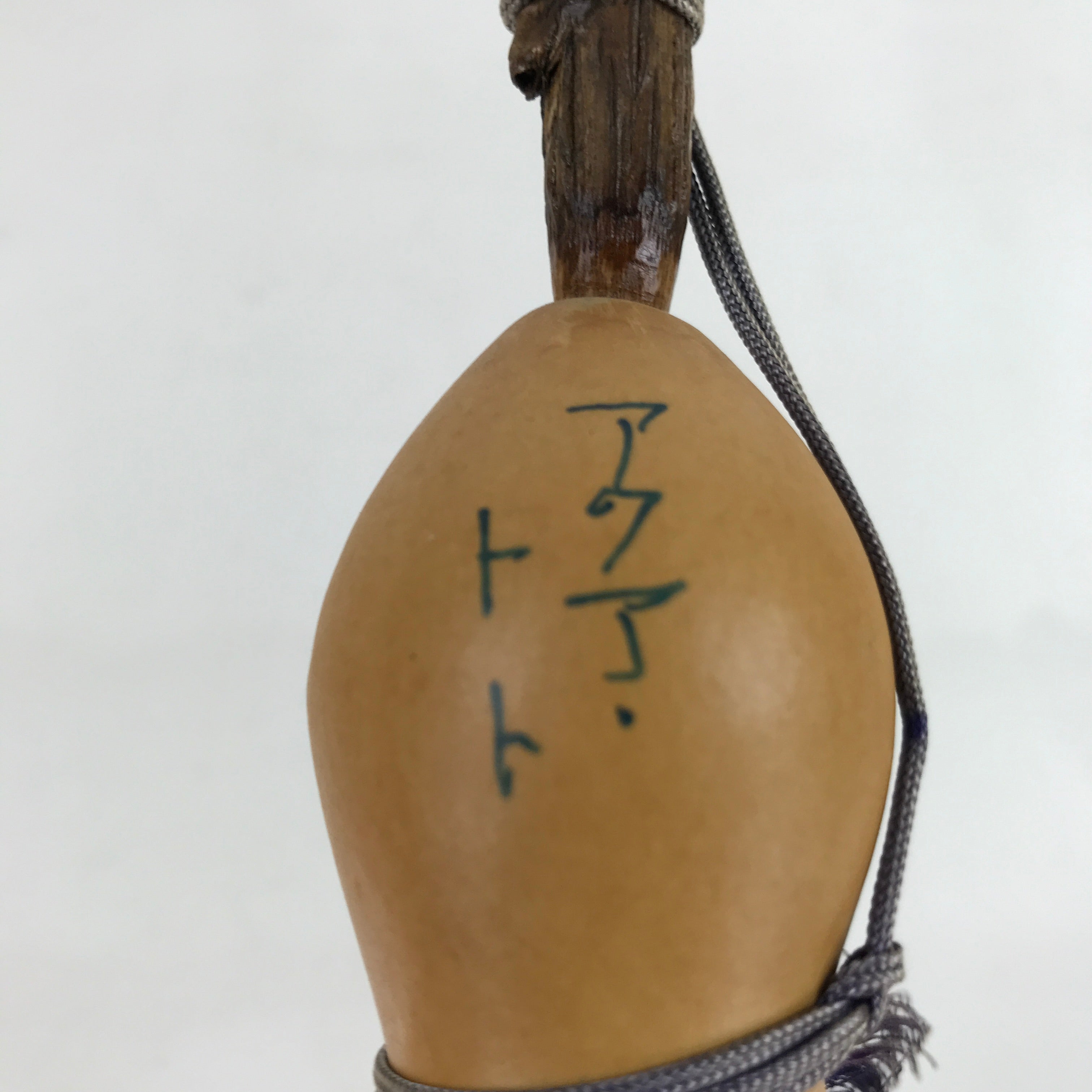 Japanese Natural Hyotan Gourd Illustrated Vtg Aqua Totto Gifu Lucky Charm G275