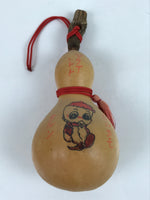 Japanese Natural Hyotan Gourd Illustrated Vtg Aqua Totto Gifu Lucky Charm G277