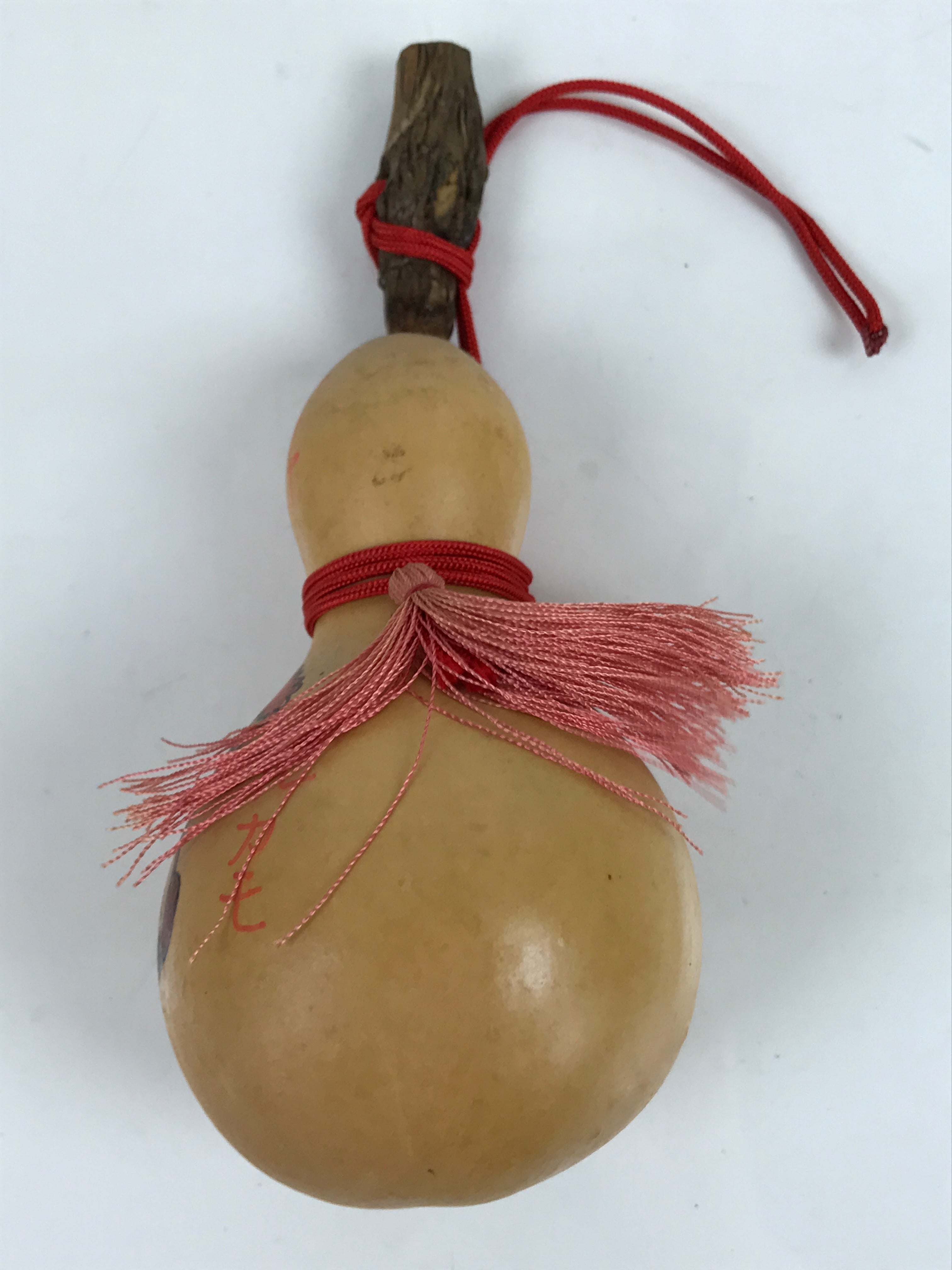 Japanese Natural Hyotan Gourd Illustrated Vtg Aqua Totto Gifu Lucky Charm G277