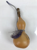 Japanese Natural Hyotan Gourd Illustrated Vtg Aqua Totto Gifu Lucky Charm G279
