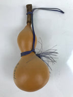 Japanese Natural Hyotan Gourd Illustrated Vtg Aqua Totto Gifu Lucky Charm G279