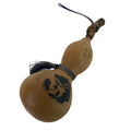 Japanese Natural Hyotan Gourd Illustrated Vtg Aqua Totto Gifu Lucky Charm G279
