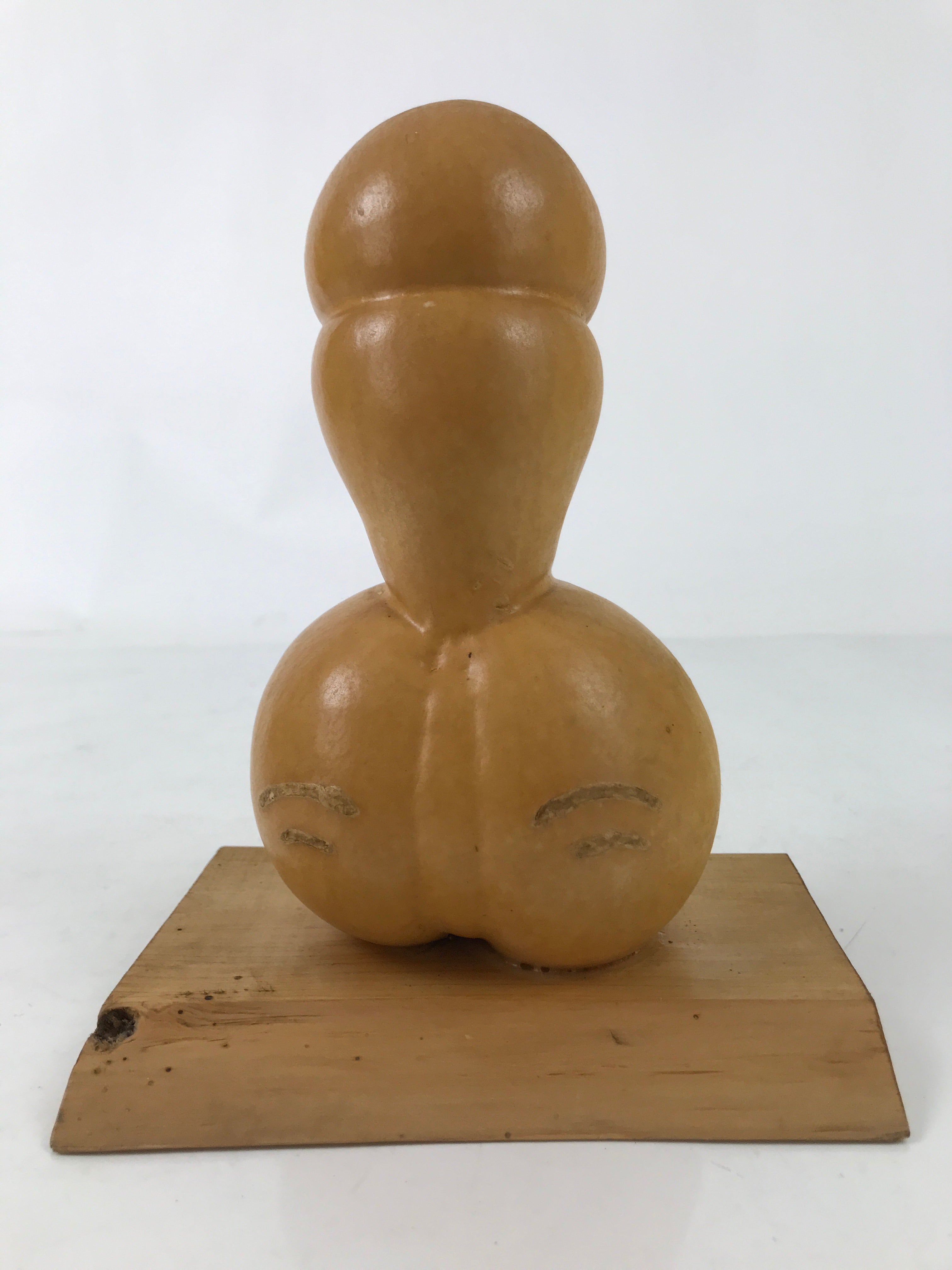Japanese Natural Hyotan Gourd Phallic Statue Vtg Hounen Matsuri Folk Craft ST21