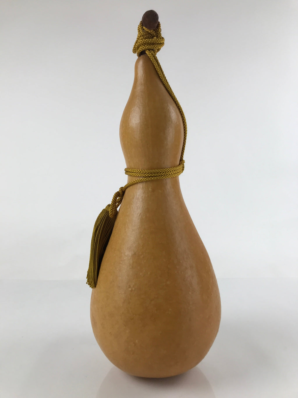 Japanese Natural Hyotan Gourd Vtg Sake Bottle Bishamonten Seven Lucky Gods G265