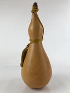 Japanese Natural Hyotan Gourd Vtg Sake Bottle Bishamonten Seven Lucky Gods G265