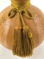 Japanese Natural Hyotan Gourd Vtg Sake Bottle Charm Frog Rabbit Lidded G261