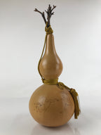 Japanese Natural Hyotan Gourd Vtg Sake Bottle Charm Frog Rabbit Lidded G261