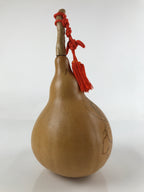 Japanese Natural Hyotan Gourd Vtg Sake Bottle Fukurokuju Seven Lucky Gods G263