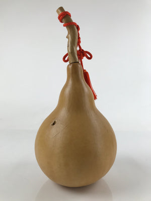 Japanese Natural Hyotan Gourd Vtg Sake Bottle Fukurokuju Seven Lucky Gods G263
