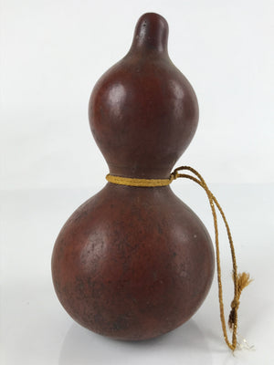 Japanese Natural Hyotan Gourd Vtg Sake Bottle Lucky Charm Calabash Brown G257