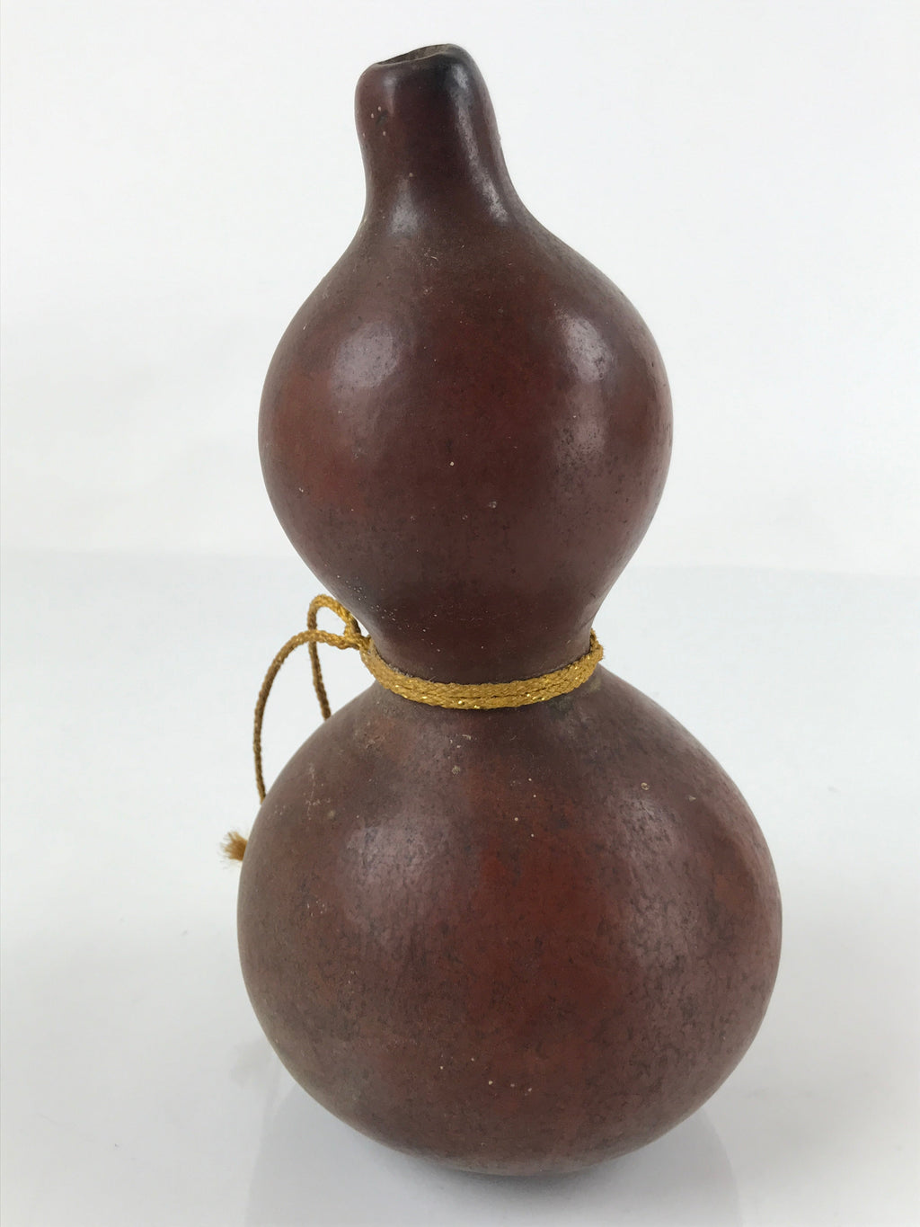 Japanese Natural Hyotan Gourd Vtg Sake Bottle Lucky Charm Calabash Brown G257