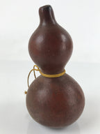Japanese Natural Hyotan Gourd Vtg Sake Bottle Lucky Charm Calabash Brown G257