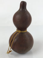 Japanese Natural Hyotan Gourd Vtg Sake Bottle Lucky Charm Calabash Brown G257