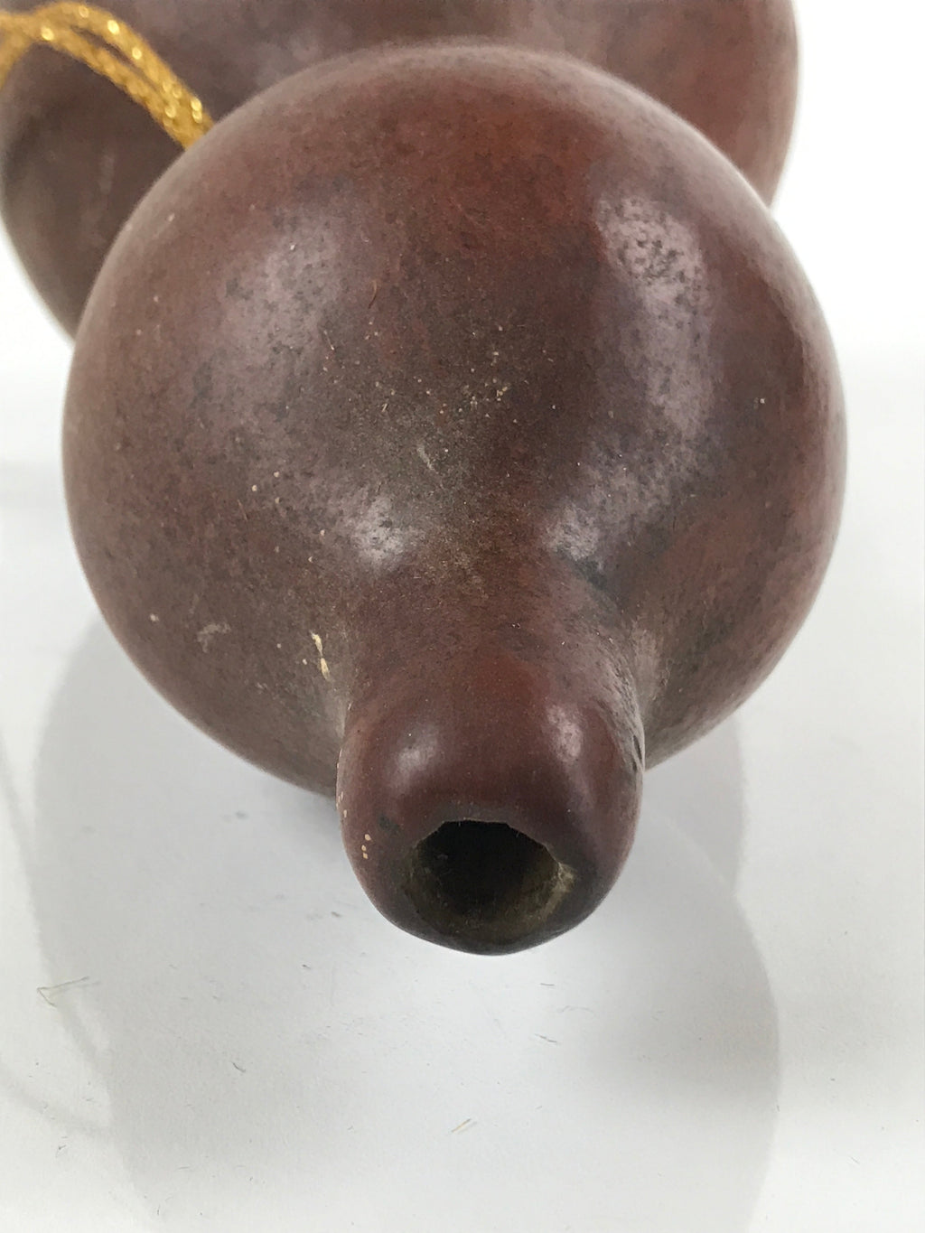 Japanese Natural Hyotan Gourd Vtg Sake Bottle Lucky Charm Calabash Brown G257