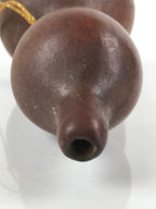 Japanese Natural Hyotan Gourd Vtg Sake Bottle Lucky Charm Calabash Brown G257