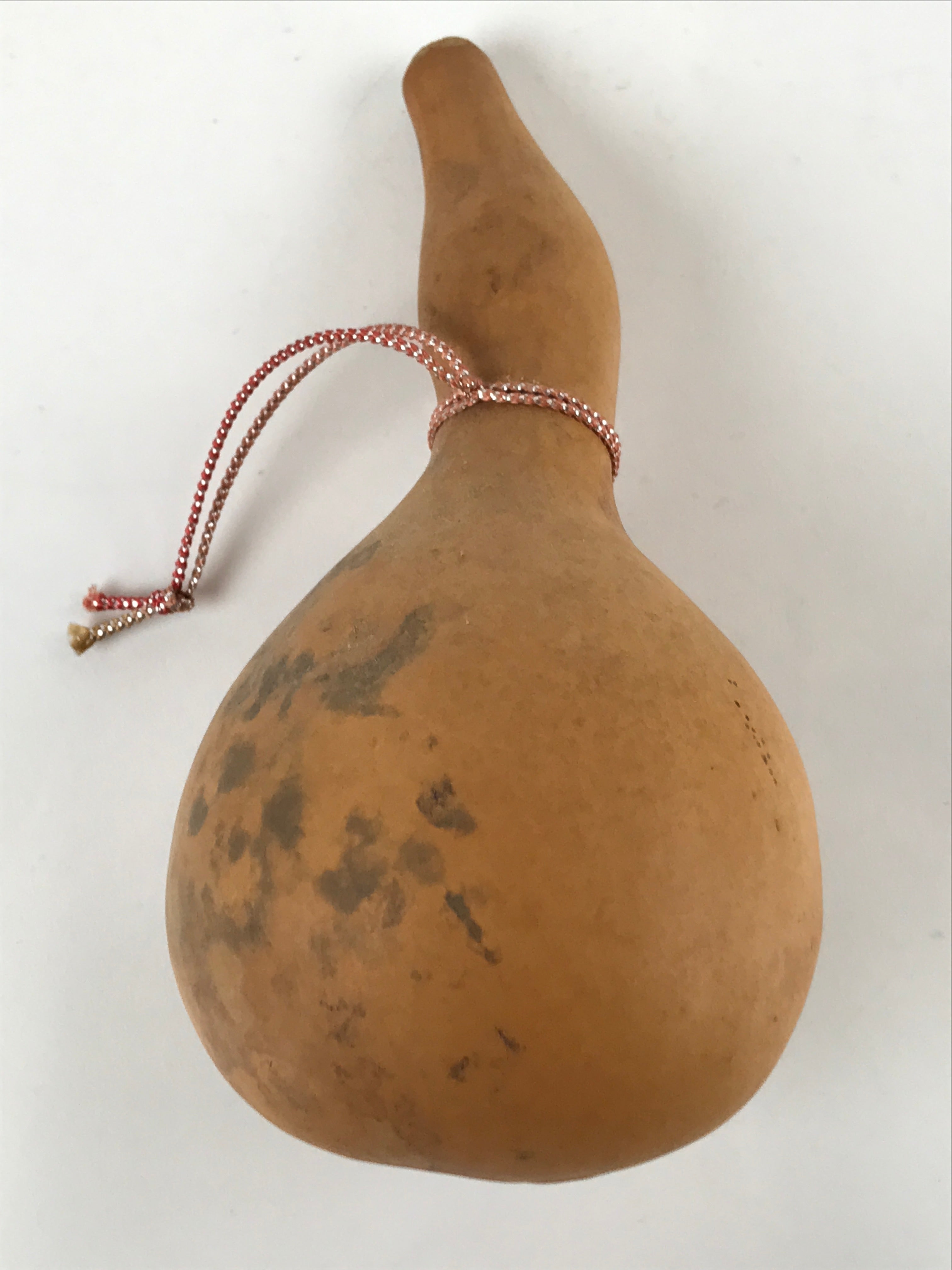 Japanese Natural Hyotan Gourd Vtg Sake Bottle Lucky Charm Calabash Brown G258