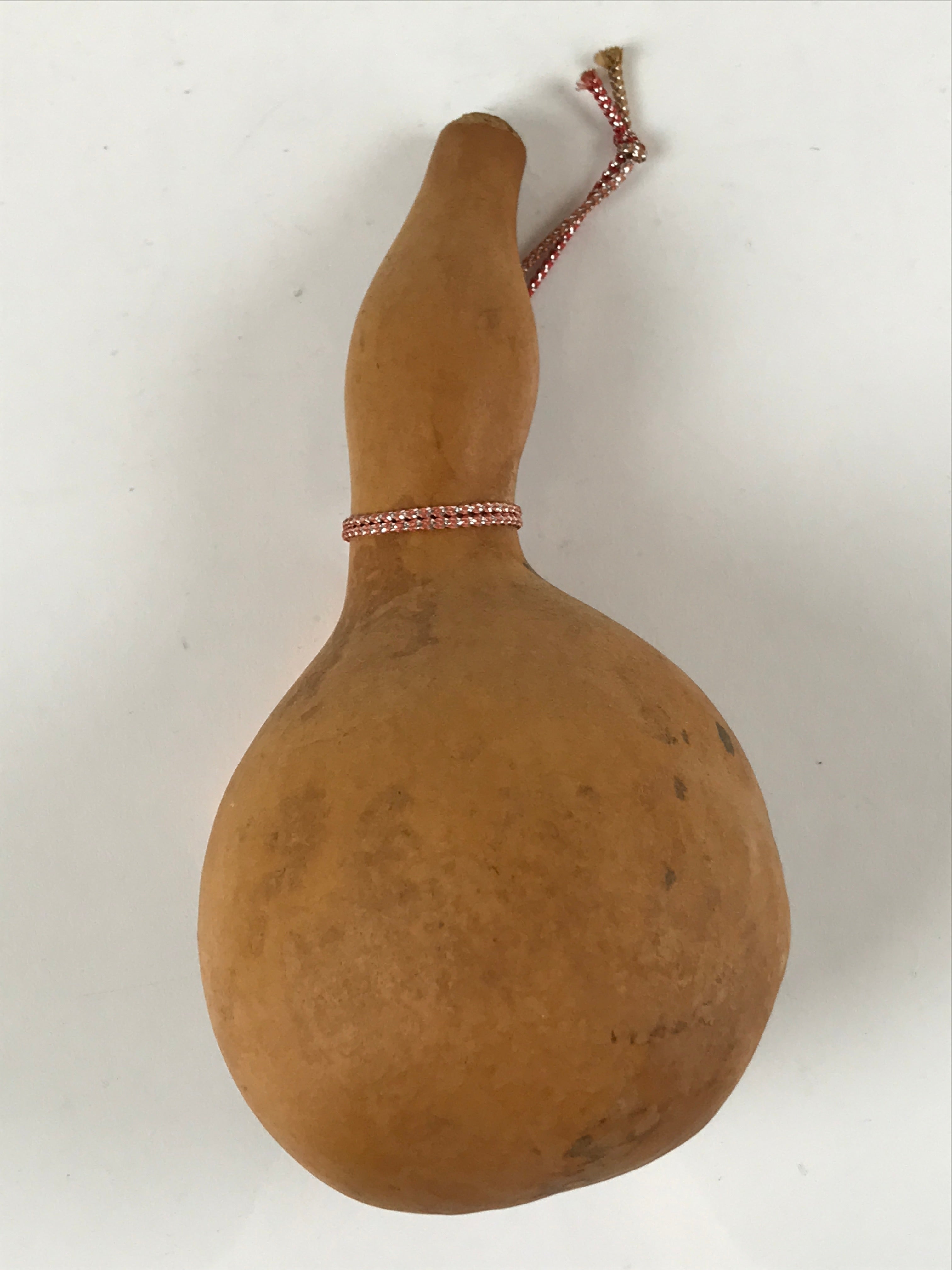 Japanese Natural Hyotan Gourd Vtg Sake Bottle Lucky Charm Calabash Brown G258