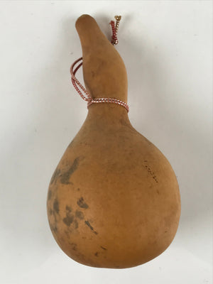Japanese Natural Hyotan Gourd Vtg Sake Bottle Lucky Charm Calabash Brown G258