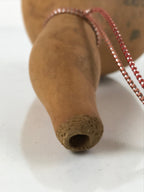 Japanese Natural Hyotan Gourd Vtg Sake Bottle Lucky Charm Calabash Brown G258