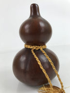 Japanese Natural Hyotan Gourd Vtg Sake Bottle Lucky Charm Calabash Gold G270