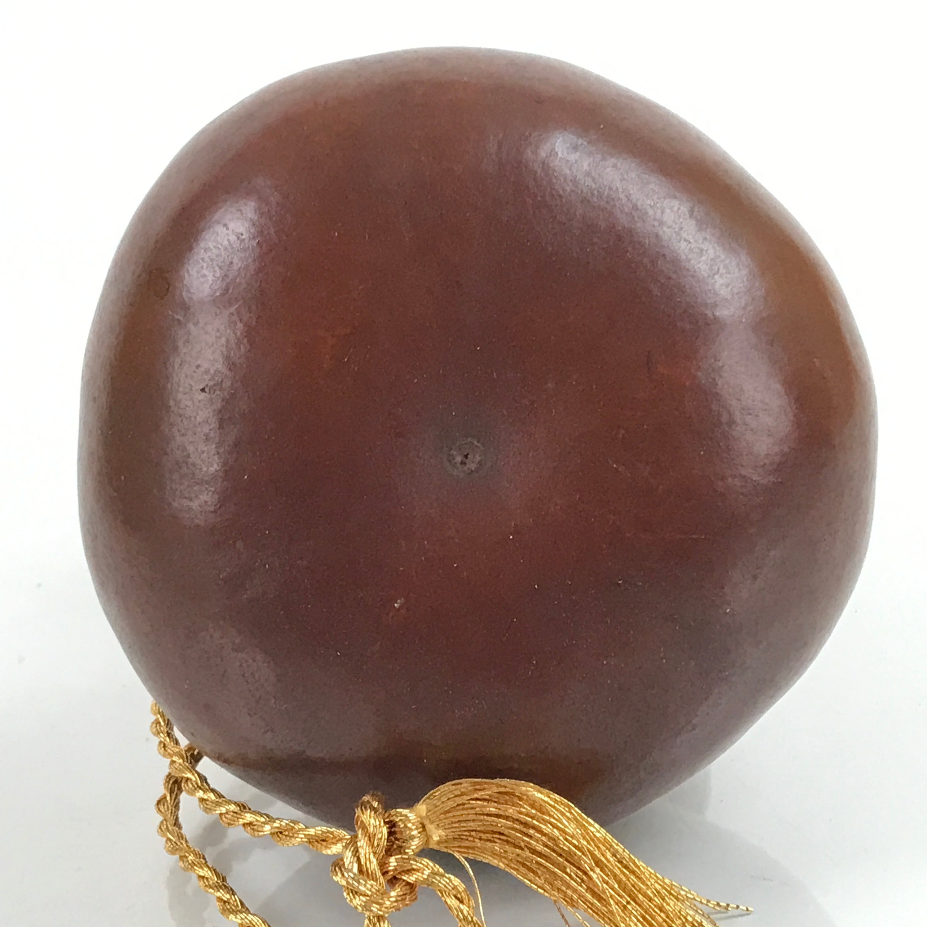 Japanese Natural Hyotan Gourd Vtg Sake Bottle Lucky Charm Calabash Gold G270
