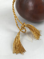 Japanese Natural Hyotan Gourd Vtg Sake Bottle Lucky Charm Calabash Gold G270