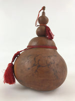 Japanese Natural Hyotan Gourd Vtg Sake Bottle Lucky Charm Calabash Horse G248