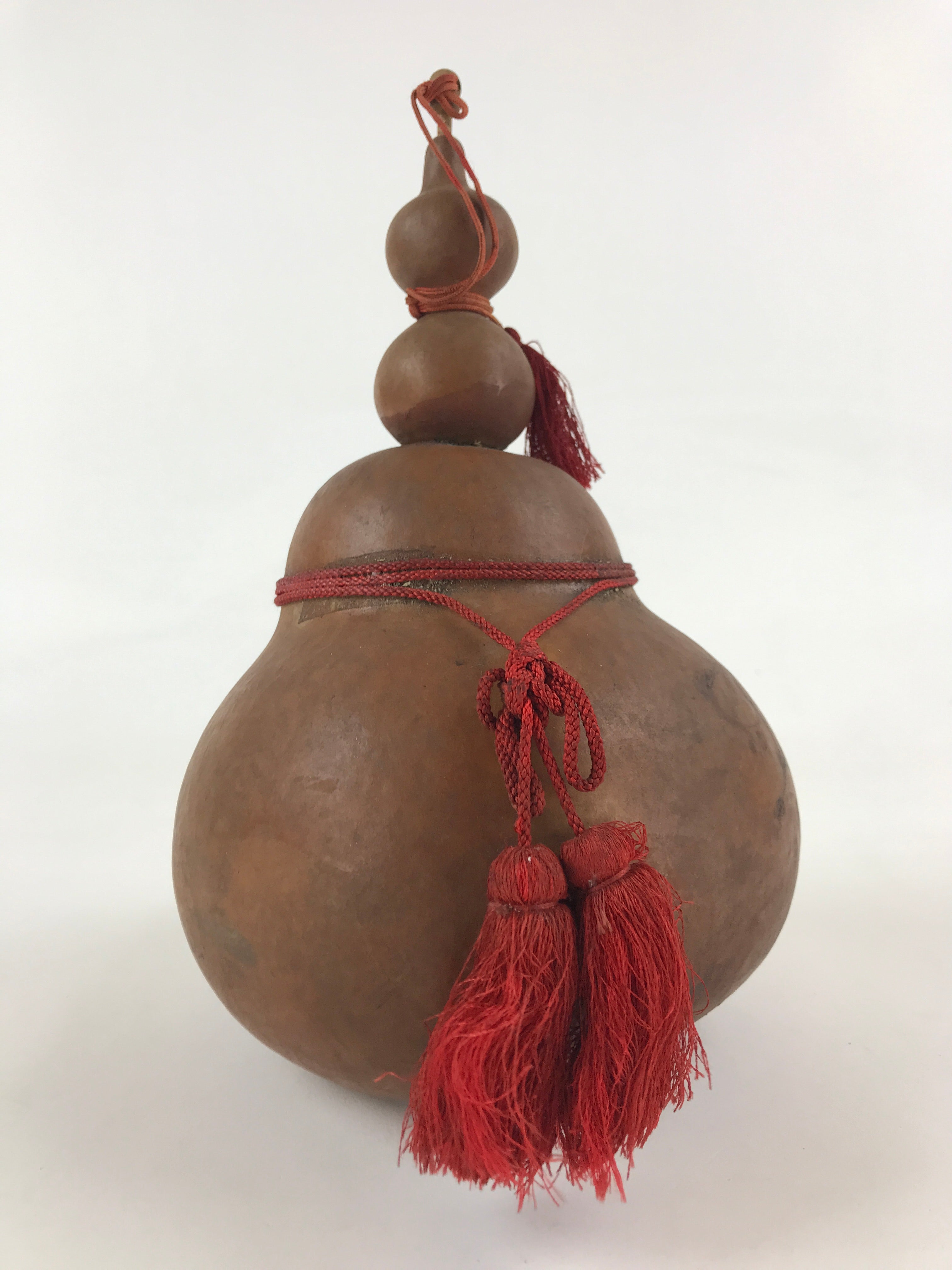 Japanese Natural Hyotan Gourd Vtg Sake Bottle Lucky Charm Calabash Horse G248