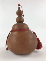 Japanese Natural Hyotan Gourd Vtg Sake Bottle Lucky Charm Calabash Horse G248